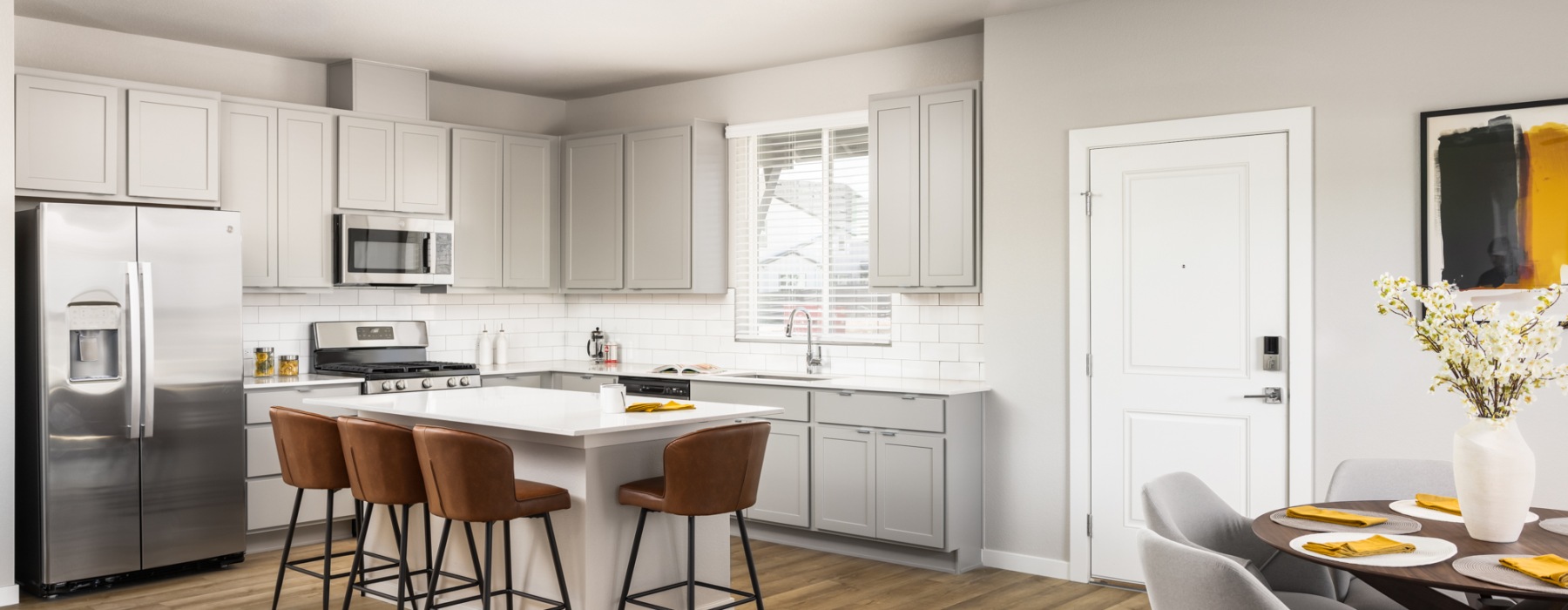 Well-lit kitchen with ample counter space